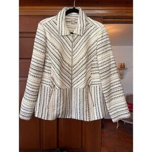Chicos tweed zip up jacket size L